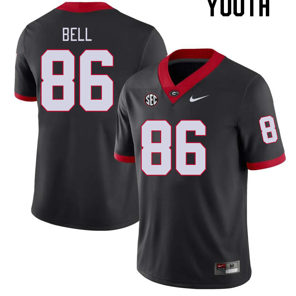 Youth #86 Dillon Bell Georgia Bulldogs College Football Jerseys Stitched-Black